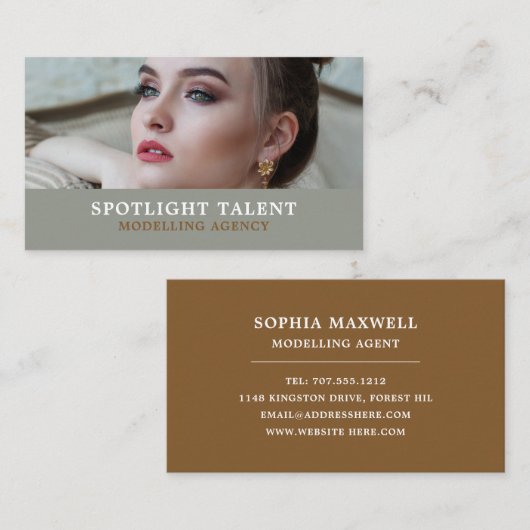 Vrouw Model, Modellenbureau, modelagent Visitekaartje (Voorkant / Achterkant)