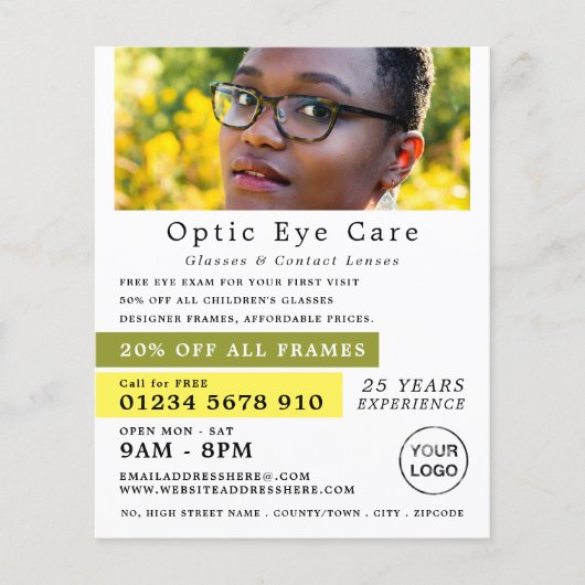 Vrouw Model, Opticien, Technical Practitioner Flyer (Voorkant)