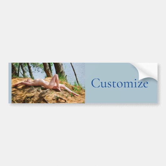 Vrouw Model Zonnebaden Thunder_Cove Bumpersticker (Voorkant)