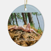 Vrouw Model Zonnebaden Thunder_Cove Keramisch Ornament (Links)