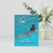 Vrouw model zwemmen Thunder_Cove Briefkaart (Staand voorkant)
