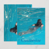 Vrouw model zwemmen Thunder_Cove Briefkaart (Voorkant / Achterkant)