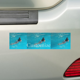 Vrouw model zwemmen Thunder_Cove Bumpersticker
