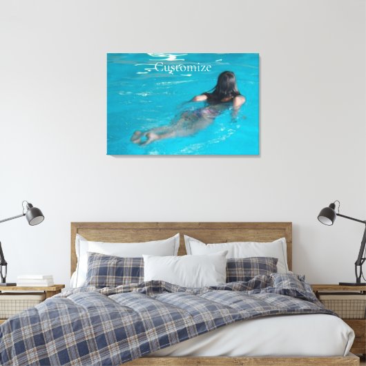 Vrouw model zwemmen Thunder_Cove Canvas Afdruk (Insitu (Slaapkamer))