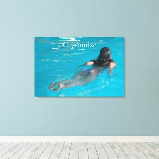 Vrouw model zwemmen Thunder_Cove Canvas Afdruk (Insitu (Houten vloer))