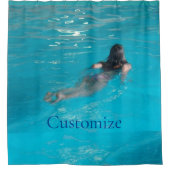 Vrouw model zwemmen Thunder_Cove Douchegordijn (Voorkant)