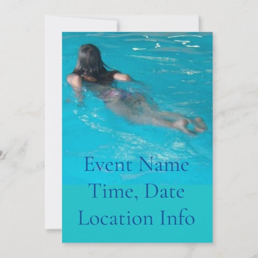 Vrouw model zwemmen Thunder_Cove Kaart (Achterkant)