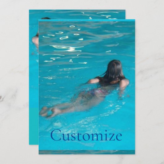 Vrouw model zwemmen Thunder_Cove Kaart (Voorkant / Achterkant)