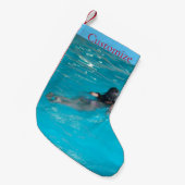 Vrouw model zwemmen Thunder_Cove Kleine Kerstsok (Voorkant (Hangend))