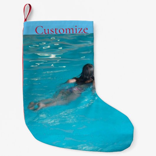 Vrouw model zwemmen Thunder_Cove Kleine Kerstsok (Voorkant)