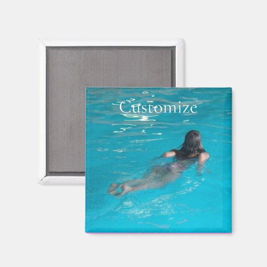 Vrouw model zwemmen Thunder_Cove Magneet (Voorkant / Achterkant)