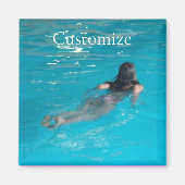 Vrouw model zwemmen Thunder_Cove Magneet (Voorkant)