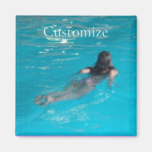 Vrouw model zwemmen Thunder_Cove Magneet (Voorkant)