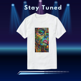 Vrouw Modern Schilderen Sjabloon Generatieve Inhou T-shirt
