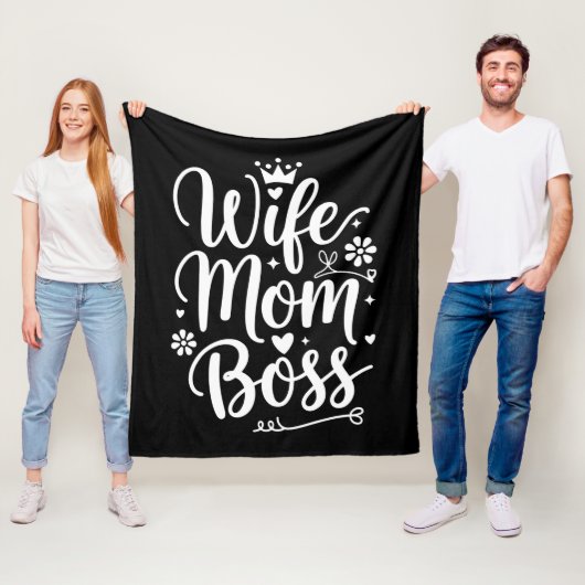Vrouw Moeder Baas Schattig Moederdag Geschenk Fleece Deken (In situ)