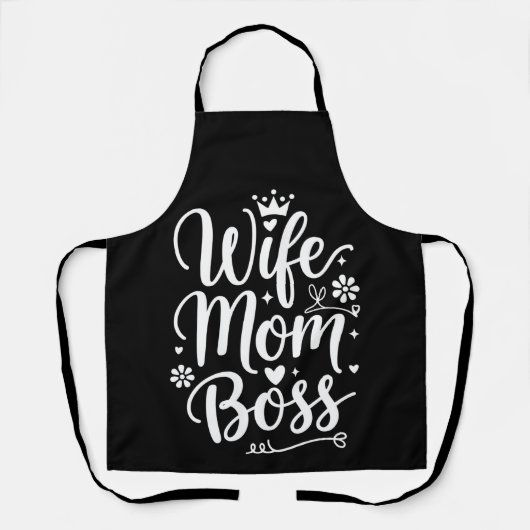 Vrouw Moeder Baas Schattig Moederdag Geschenk Schort (Voorkant)