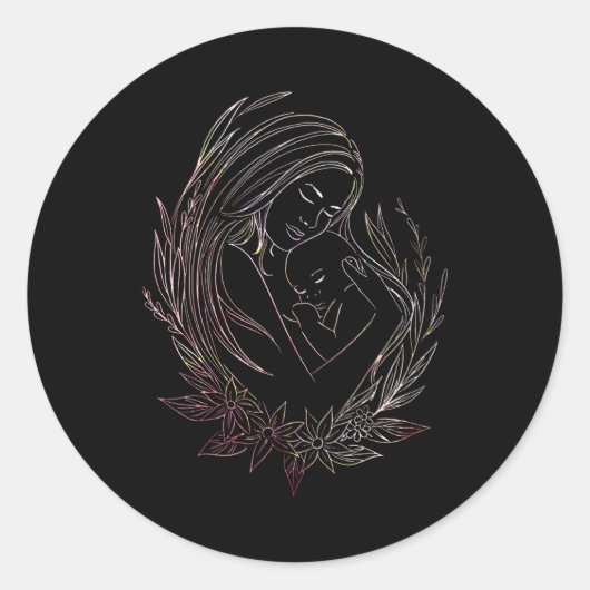 Vrouw Moeder Baby Verlosvrouw Doula Ronde Sticker (Voorkant)