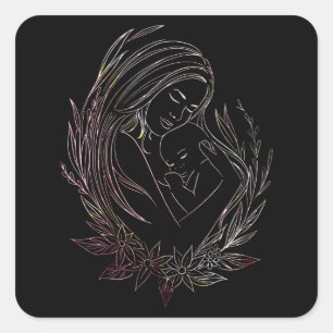 Vrouw Moeder Baby Verlosvrouw Doula Vierkante Sticker