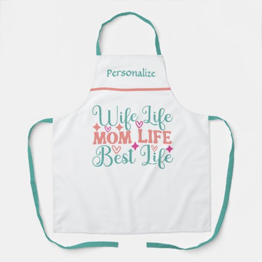 Vrouw Moeder Beste Levenscadeau voor Moeder Keuken Schort (Voorkant)