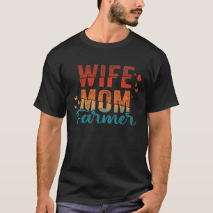 Vrouw Moeder Boer Vrouwen Moederdag Retro Vintage T-shirt
