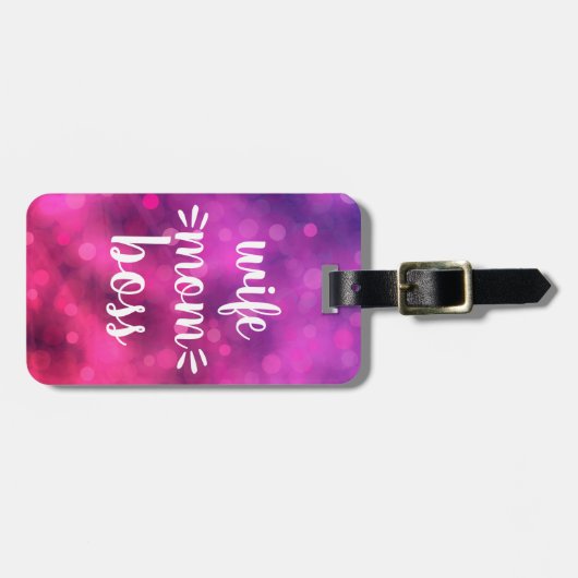 Vrouw Moeder Boss Babe Bold Script Typografie Hot  Bagagelabel (Voorkant horizontaal)