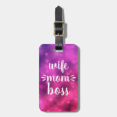 Vrouw Moeder Boss Babe Bold Script Typografie Hot  Bagagelabel (Voorkant verticaal)