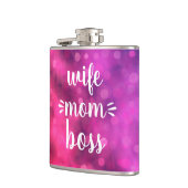 Vrouw Moeder Boss Babe Script Typografie Bold Hot  Heupfles (Links)