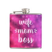 Vrouw Moeder Boss Babe Script Typografie Bold Hot  Heupfles (Voorkant)