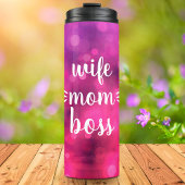 Vrouw Moeder Boss Babe Script Typografie Bold Hot  Thermosbeker