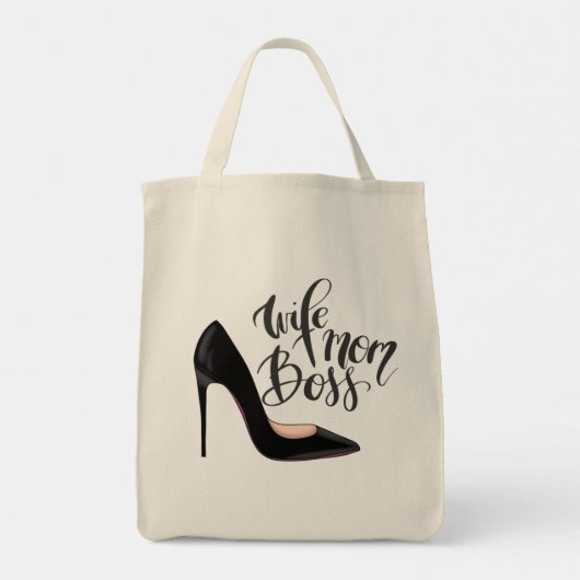 Vrouw Moeder Boss Meisje Hoge Heel Leuk Schattige Tote Bag (Achterkant)