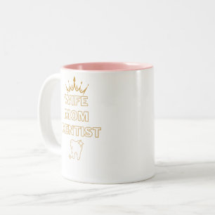 Vrouw Moeder grappige Tandarts Beroep Cadeau Tweekleurige Koffiemok
