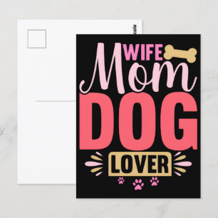 vrouw-moeder-hond-liefhebber-dieren-hond-groeten-v briefkaart