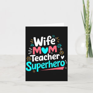 Vrouw moeder lerares superheld moederdag familie kaart