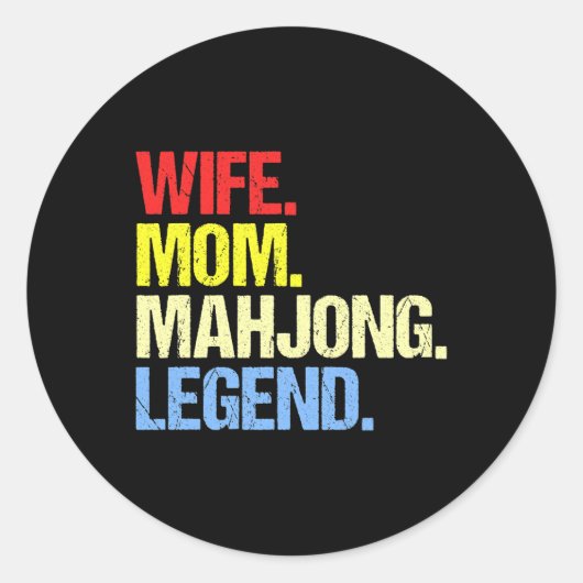 Vrouw Moeder Mahjong Legend Mahjong Speler Mahjong Ronde Sticker (Voorkant)