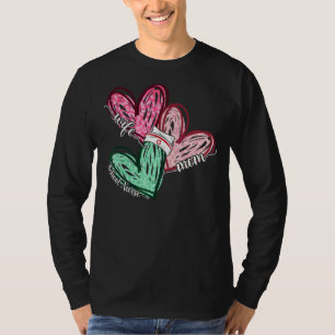 Vrouw Moeder School Verpleegkundige Leopard Harten T-shirt