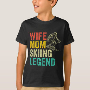 Vrouw moeder skilegenda vintage Moederdag grappig T-shirt
