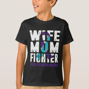 Vrouw Moeder Strijder Zelfmoord Preventie Awarenes T-shirt