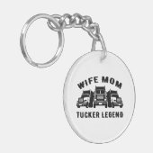 Vrouw Moeder Trucker Legende Citaten Sleutelhanger (Voorkant Links)