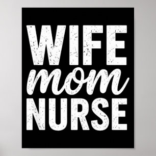 Vrouw moeder verpleegster distressed typografie mo poster