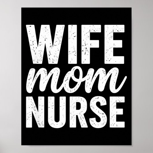Vrouw moeder verpleegster distressed typografie mo poster (Voorkant)