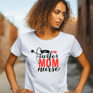 Vrouw, moeder, verpleegster Stethoscoop T-shirt