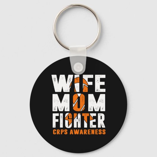 Vrouw Mom Fighter CRPS Awareness Sleutelhanger (Voorkant)