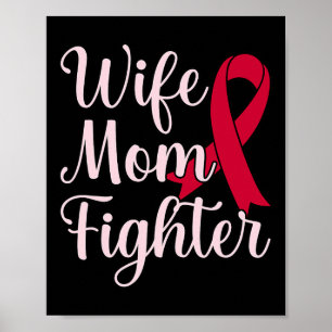 Vrouw Mom Fighter Hersenaneurysma Awareness Maand Poster