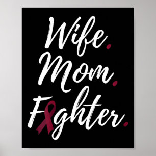 Vrouw Mom Fighter Hersenaneurysma Awareness Poster