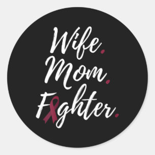 Vrouw Mom Fighter Hersenaneurysma Awareness Ronde Sticker