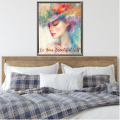 vrouw mooie zelf canvas afdruk (Insitu (Slaapkamer))