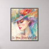 vrouw mooie zelf canvas afdruk (Voorkant)
