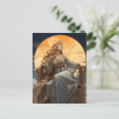 Vrouw Moon Goddess Briefkaart (Staand voorkant)
