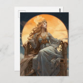 Vrouw Moon Goddess Briefkaart (Voorkant / Achterkant)