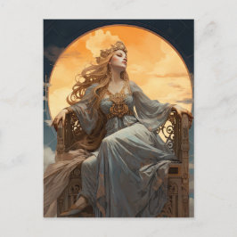 Vrouw Moon Goddess Briefkaart